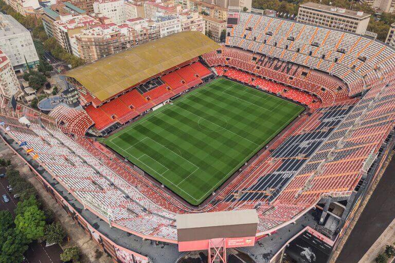 Mestalla, et af de største stadioner i Spanien
