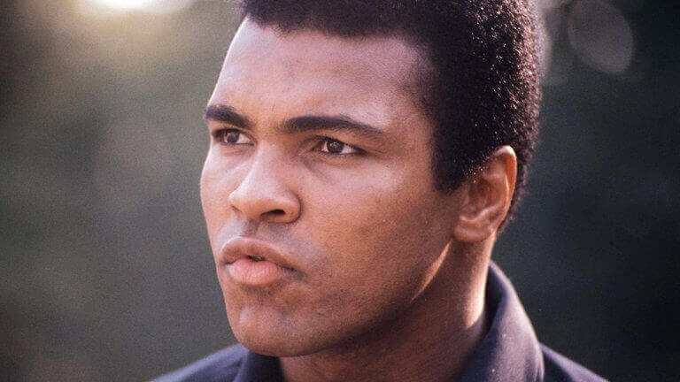nærbillede af Muhammad Ali
