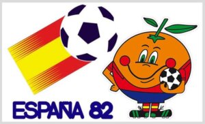 Naranjito, la mascotte de la coupe du monde en Espagne.