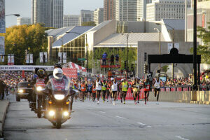 Course sur marathon de Chicago. 
