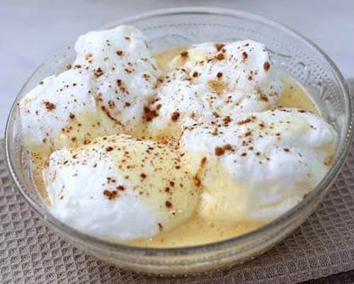 Ricetta di uova di neve, uno dei piatti dolci con l'uovo
