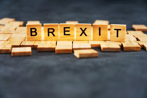 Brexit scritto con lettere di legno