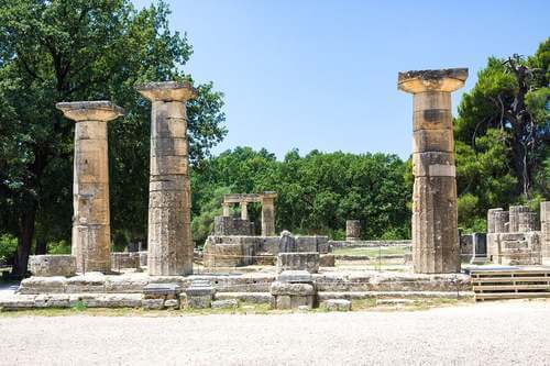 Le rovine di Olimpia in Grecia