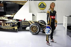 Bilde av kvinnelig Formel 1 fører.
