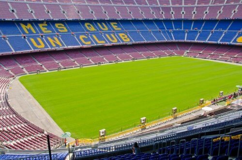 Camp Nou i Barcelona. 