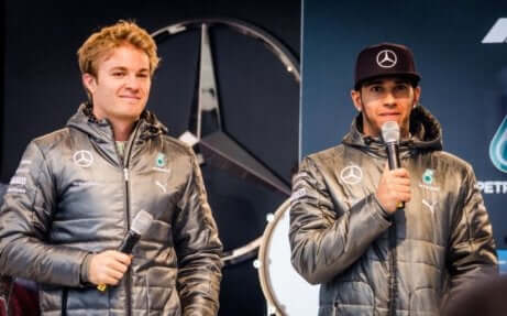 Lewis Hamilton og Nico Rosberg