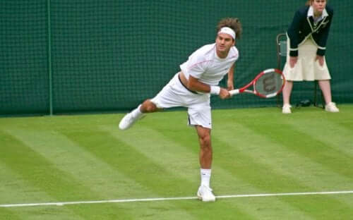 Roger Federer speelt goed op gras