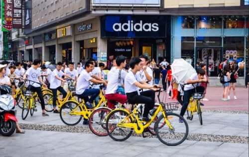 grupa rowerzystów