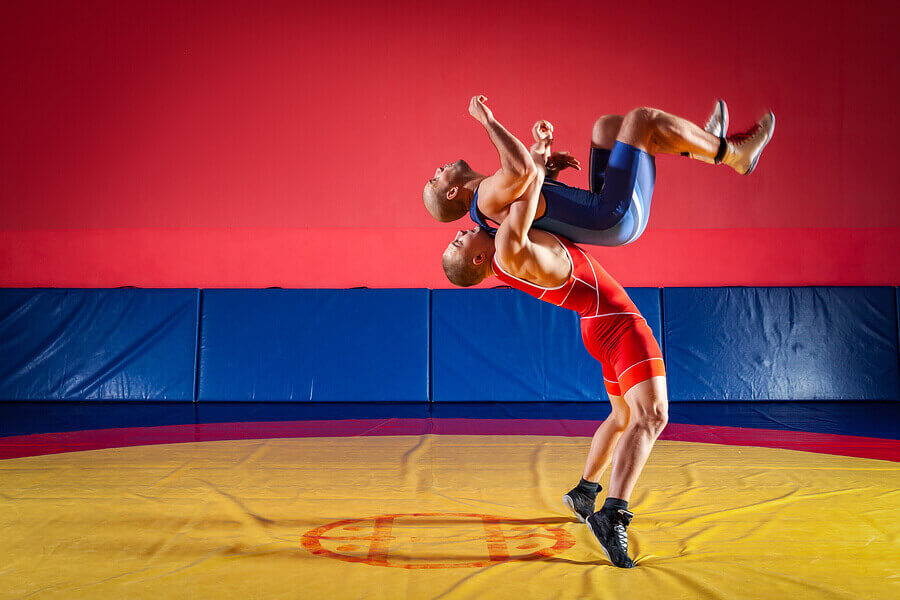 Bireysel Olimpik spor: güreşen adamlar