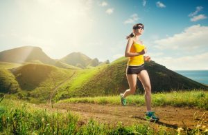 Woman running outdoors