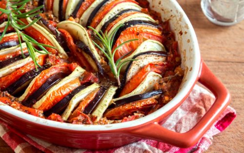 ratatouille in red dish