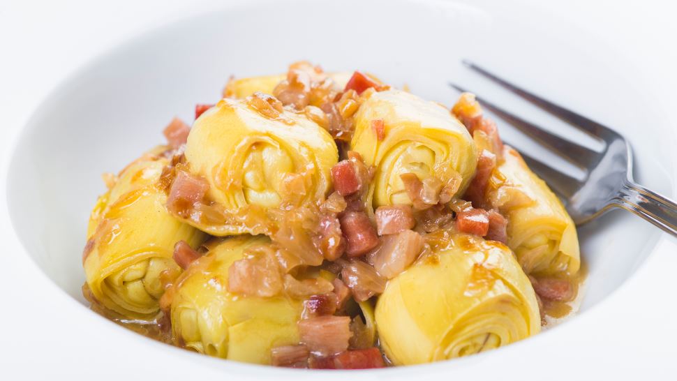 artichokes with ham