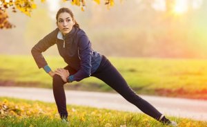 Woman stretching