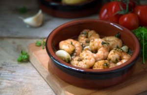 Garlic prawns