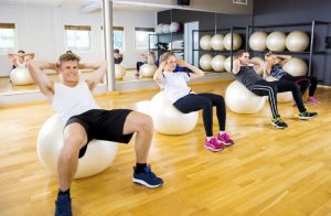 People on exercise balls