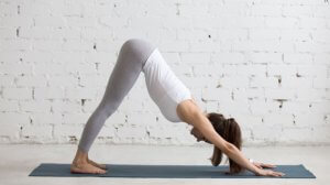 Yoga positions: downward dog