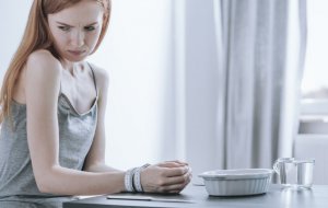 Depressed woman with anxiety disorders.