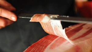 Serrano ham slice