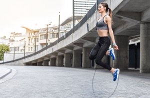 Girl jumping the rope
