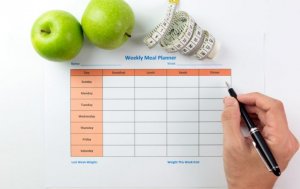 Weekly calendar to plan a healthy diet.