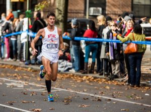 Man running a marathon.