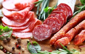 Sausages and meats containing sugar.