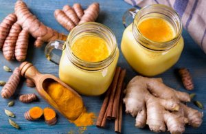 Golden milk with other ingredients.