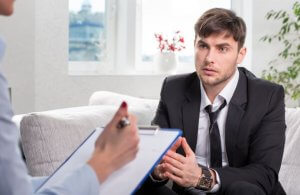 Guy getting treatment for alcoholism