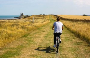 Woman doing route cycling