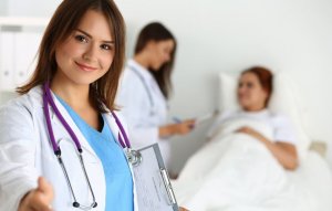 Woman trying to get pregnant in a medical check-up