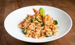 Shrimp and zucchini risotto