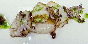 Fish and seafood: Stuffed squid in green sauce.