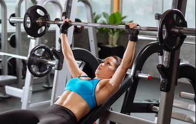 bench press is one of the arm exercises for women