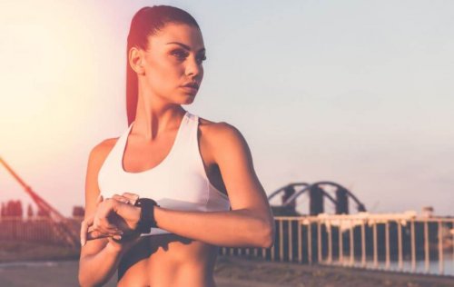 Jogger practicing focus in sports