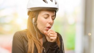 Woman coughing
