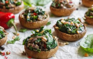 Spinach stuffed mushrooms is a vegetable recipe.