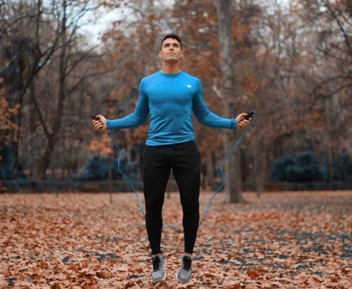 Sergio Peinado jumping rope autumn