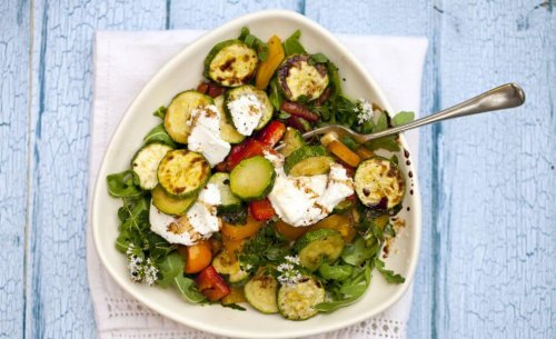 Zucchini salad on plate on table three salad recipes