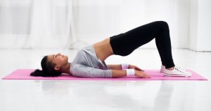 Woman doing bridge pose