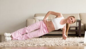 Woman doing side plank