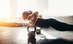 Woman doing weight training