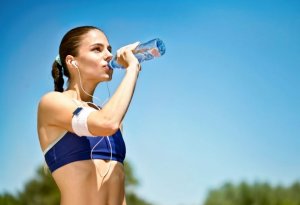 Woman drinking water