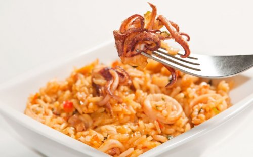 Rice with calamari.