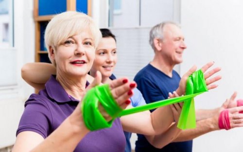 The resistance band is great for bicep exercises