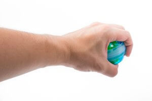 Hand holding a gyro ball