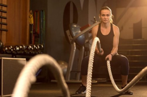 The battle rope exercises are fun and intense at the same time
