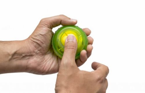 Using a Power Ball to increase arm and shoulder strength