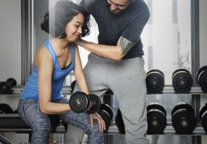 Woman lifting weights