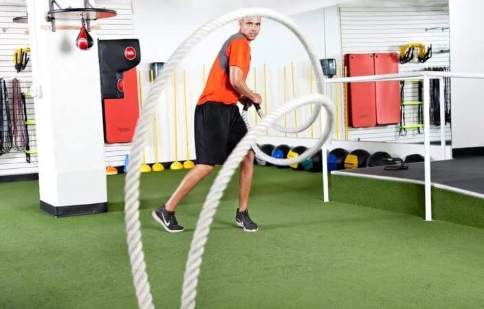 Battle rope routine