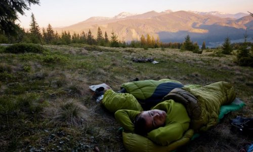 man sleeping outdoors